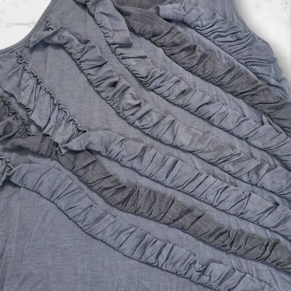 Mystree Gray Ruffle Tank Top Size Small - Picture 3 of 4